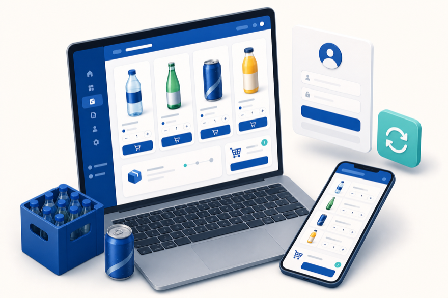 B2B webshop en klantenportaal op laptop en smartphone